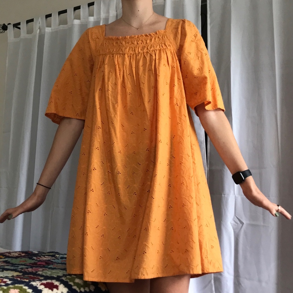 Mango orange babydoll dress